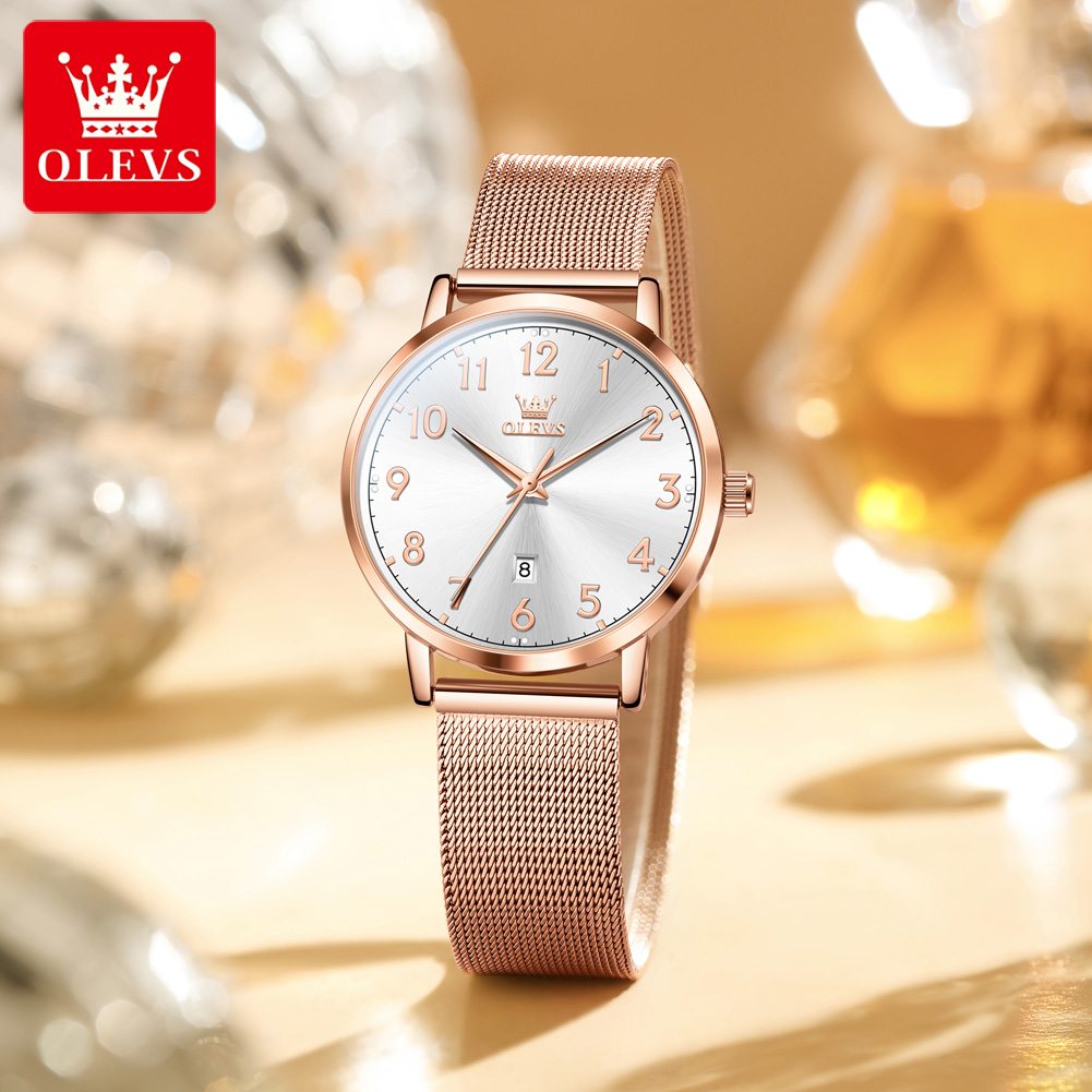 OLEVS 5653 Woman Watches Elega - Stainless Mesh Band review and price