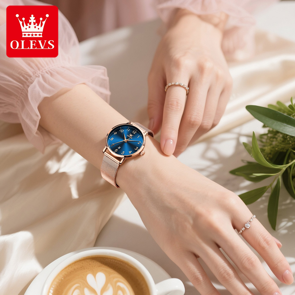 OLEVS 5653 Woman Watches Elega - Stainless Mesh Band review and price