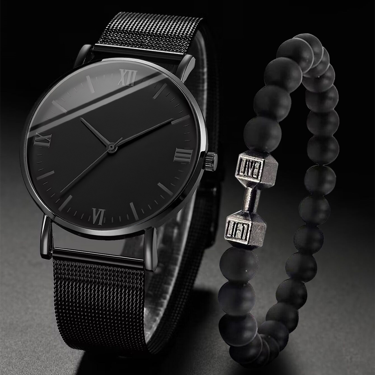 2PCS Men's Watch Fashion Roma  - Stainless Mesh Band review and price
