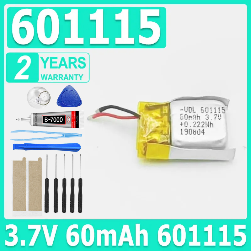 3.7V 60mAh 601115 Rechargeable - Smartwatch Headset review and price