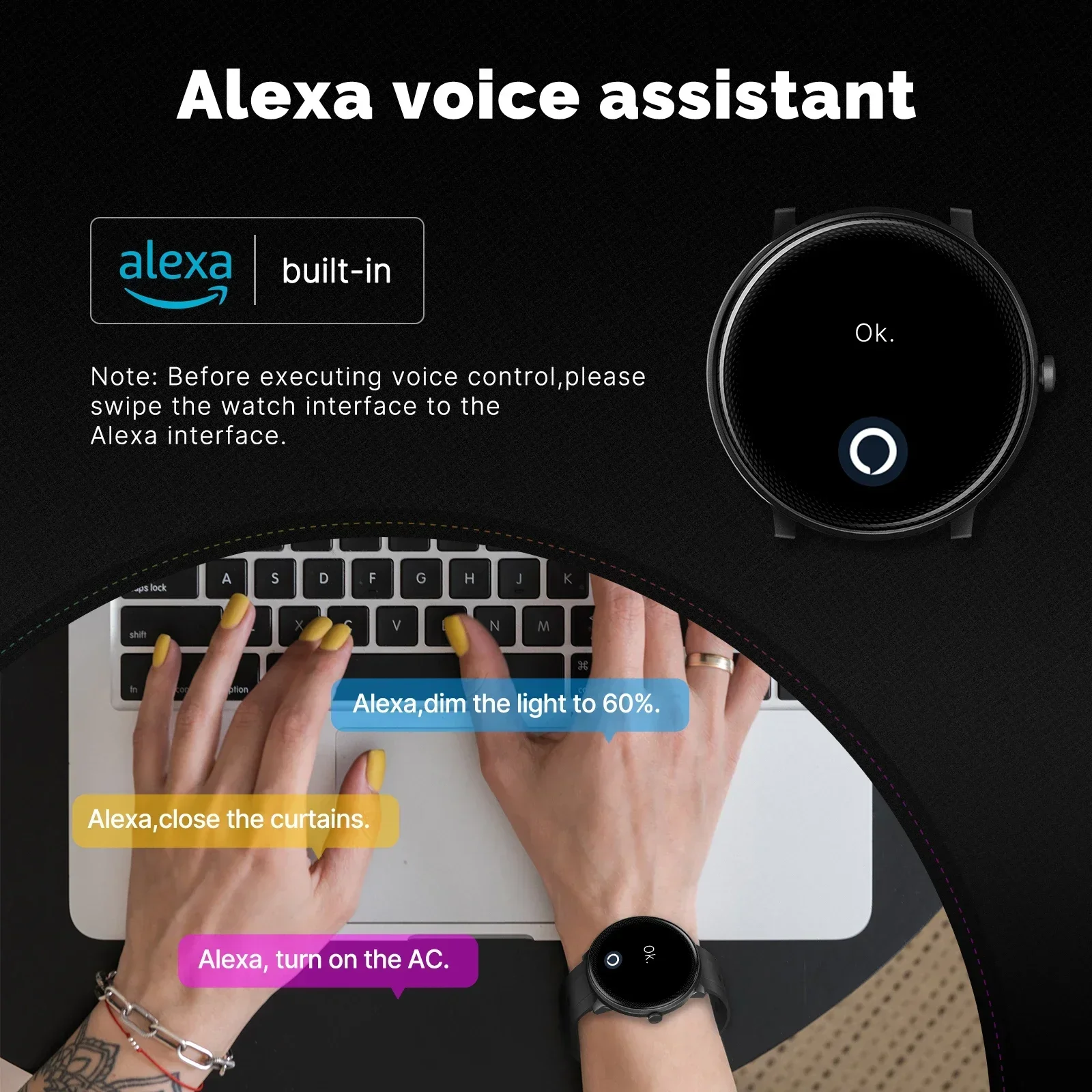 MOES Smart Watch Alexa Built-i - Smartwatch Touch review and price