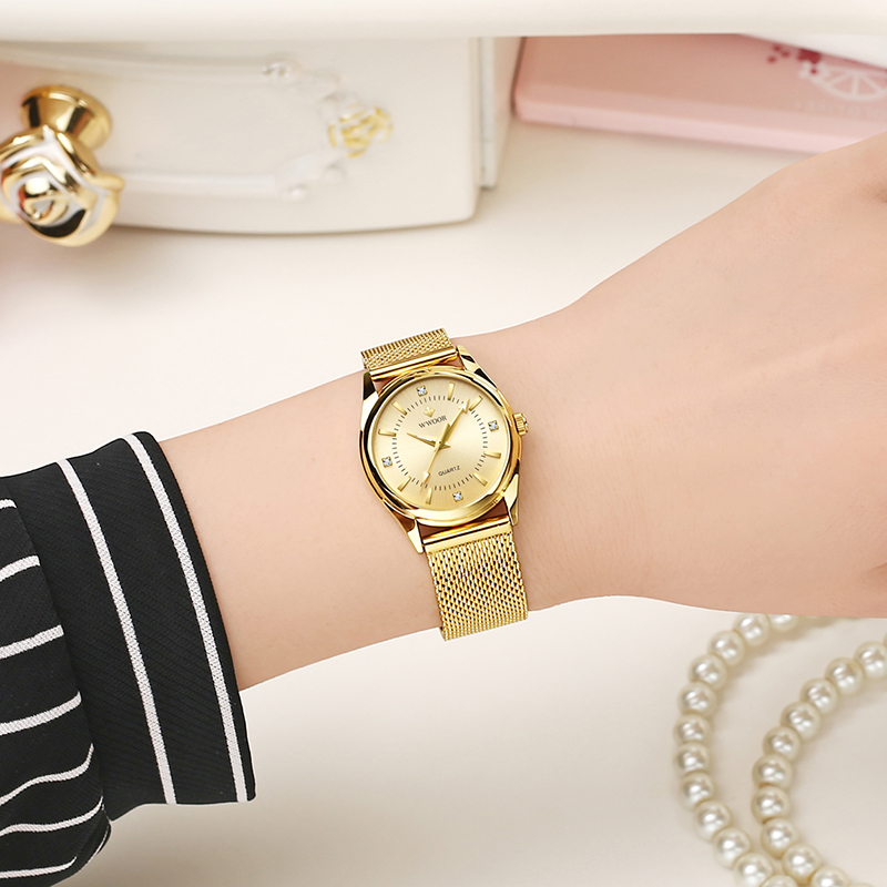 WWOOR Luxury Brand Dress Gold  - Stainless Mesh Band review and price